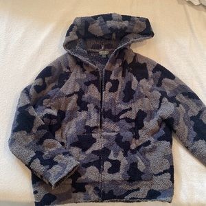 Barefoot Dreams camo cozy zip up